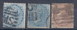 131006432  INDIA  G.B.  YVERT Nº  18/19/21 - 1858-79 Crown Colony