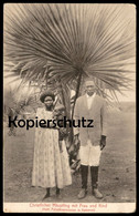 ALTE POSTKARTE KAMERUN CHRISTLICHER HÄUPTLING MIT FRAU UND KIND PALLOTTINERMISSION Cameroun Cameroon Family Pallottiner - Ehemalige Dt. Kolonien