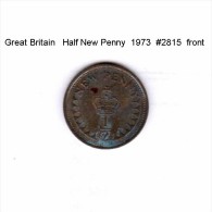 GREAT BRITAIN    1/2  NEW PENNY  1973  (KM # 914) - 1/2 Penny & 1/2 New Penny