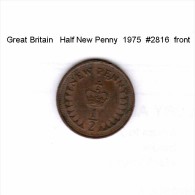 GREAT BRITAIN    1/2  NEW PENNY  1975  (KM # 914) - 1/2 Penny & 1/2 New Penny