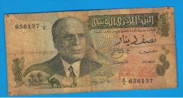 TUNEZ - 1/2 Dinar  1973 Circulado    P-69 - Tunisia