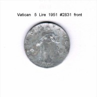 VATICAN   5  LIRE  1951  (Y # 51.1) - Vatikan