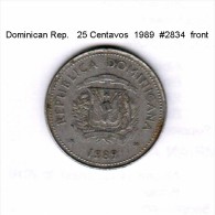 DOMINICAN REPUBLIC   25  CENTIMES  1989  (KM # 71.1) - Dominicaanse Republiek
