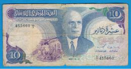 TUNEZ - 10 Dinar  1983 Circulado  P-80 - Tusesië