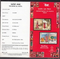 INDIA, 2005, 150 Years Of Indian Post: Letter Boxes, Folder, Brochure - Covers & Documents