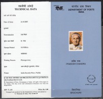 INDIA, 2005, Prabodh Chandra, (Freedom Fighter And Politician), Folder - Covers & Documents
