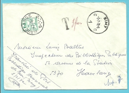 Ongerankeerde Brief Met Stempel NIMY, Getaxeerd (taxe) Met TX 67 Met Stempel HAVELANGE - Lettres & Documents