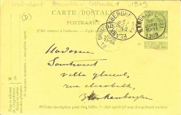 Carte Postale / Postkaart  Avec AMBULANT BRUXELLES - OSTENDE 1909 Pour Blankenberghe . - Ambulanti