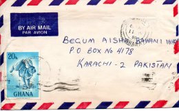 GHANA. N°288 De 1967 Sur Enveloppe Ayant Circulé. Lapin. - Rabbits