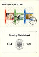 Jubileumpostzegels PTT 1981 - Opening Filatelieloket St. Oedenrode - Storia Postale