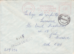 AMOUNT 4, BUCHAREST, INDUSTRY MINISTERY METERMARK, MACHINE STAMPS ON COVER, 1990, ROMANIA - Macchine Per Obliterare (EMA)