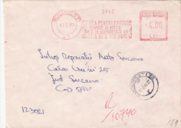 AMOUNT 4, BUCHAREST, CHEMICAL PRODUCTS COMPANY METERMARK, MACHINE STAMPS ON COVER, 1990, ROMANIA - Franking Machines (EMA)