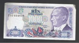 TURQUIA - TURKEY - 1000 Liras 1970   Circulado  P-196 - Türkei