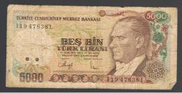 TURQUIA - TURKEY - 5000 Liras 1970   Circulado  P-198 - Turchia