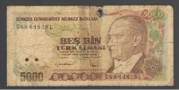 TURQUIA - TURKEY - 5000 Liras 1970   Circulado  P-197 - Turkije