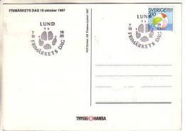 GOOD SWEDEN Postcard With Special Cancel 1989 - Stamp Day - Postwaardestukken