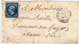Devant De Lettre De TOULON - PC 3382 Avec   Yvert N° 14    (61342) - 1849-1876: Classic Period