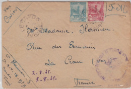 TUNISIE - 1945 - ENVELOPPE FM Par AVION Du DEPOT D'ARTILLERIE De TUNISIE N°15 à LE BARDO Pour LA CRAU (VAR) - Storia Postale