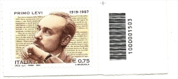 2012 - Italia 3425 Primo Levi - Codice A Barre ---- - 2011-20: Mint/hinged