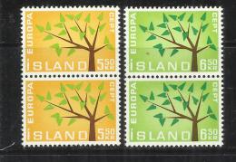 ISLANDA ICELAND ISLANDE ISLAND 1962 EUROPA CEPT COPPIA PAIR MNH - Nuevos