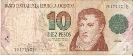 BILLETE DE ARGENTINA DE 10 PESOS CONVERTIBLES (RARO)  (BANKNOTE) - Argentina