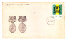 First Day Cover Issued From India On 25 Years Of Territorial Army On 16.11.1974 - Buste