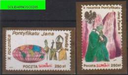 POLAND SOLIDARNOSC SOLIDARITY (SOLID0205/0786) 10TH ANNIV OF POPE JP2 JOHN PAUL II PONTIFICATION GOLD BORDER Mountains - Solidarnosc Labels