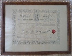 France 1881 "" Diplome De Congréganiste - De La Très Sainte Vierge Marie " Tableau - Diplomas Y Calificaciones Escolares