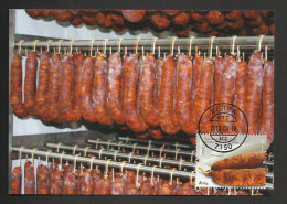 Portugal Carte Maximum Saucisse De Borba Alentejo Porc Cochon Gastronomie 2013 Sausage Maxicard Pork Pig Gastronomy - Cartes-maximum (CM)