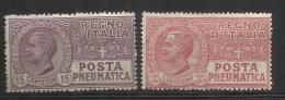 ITALIA REGNO ITALY KINGDOM 1927 1928 PNEUMATICA V.E.III SERIE COMPLETA MNH - Pneumatic Mail