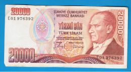 TURQUIA - TURKEY - 20.000 Liras 1970   Circulado  P-201 - Turkije