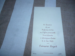Souvenir Communion François HAYOIT Quaregnon 1969 - Kommunion Und Konfirmazion