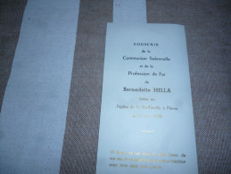 Souvenir Communion Bernadette HELLA Fléron 1970 - Communion