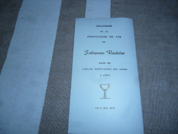 Souvenir Communion Fabienne RADELET Liège 1971 - Comunión Y Confirmación