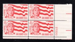 #1199, #1200 & #1201 Lot Of 3 Plate # Block Of 4 US Postage Stamps Girl Scouts Senator McMahon Atomic Energy Apprent - Números De Placas