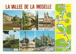 Cp, Carte Géographique, La Moselle, Voyagée 1990 - Carte Geografiche