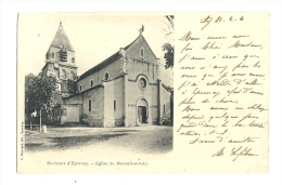 Cp, 51, Mareuil-sur-Ay, (Environs D'Epernay), Eglise, Voyagée 1904 - Mareuil-sur-Ay