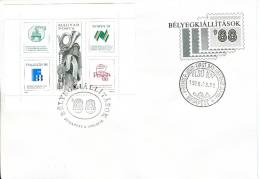 HUNGARY - 1988. FDC Sheet - International Stamp Exhibitions Mi Bl.197. - FDC