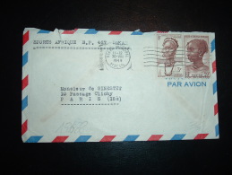 LETTRE PAR AVION POUR FRANCE TP COTE D'IVOIRE 20F + AOF 3F OBL.MEC. 30 VIII 1949 DAKAR PRINCIPAL SENEGAL - Briefe U. Dokumente