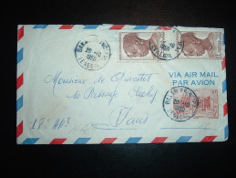 LETTRE PAR AVION POUR FRANCE TP COTE D'IVOIRE 20F X2 + SOUDAN 10F OBL. 20-10-1950 DAKAR PRINCIPAL SENEGAL - Briefe U. Dokumente