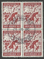 DENMARK Dänemark 1971 Danmark Flüchtninge Mi 509  In 4-Block O - Used Stamps