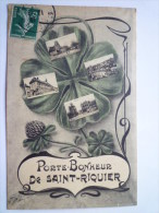 " PORTE-BONHEUR  De  ST  RIQUIER "  Carte Fantaisie Multivue - Saint Riquier