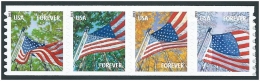 U.S.A. 2013. Scott.N°4766-4769. MNH (**) Flag For All Seasons (Forever) AVR Microprinting. Perf 8 ½ - Coils & Coil Singles