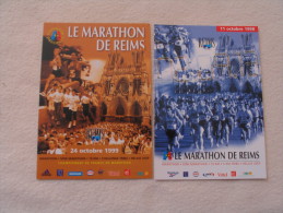 2 CARTES MARATHON DE REIMS....1998 ET 1999 - Athlétisme