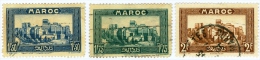 MAROCCO FRANCESE, FRENCH MOROCCO, 1933-1934, FRANCOBOLLI USATI, Scott 141,142,143 - Usati