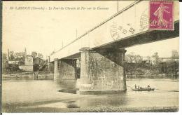 CPA  LANGON, Le Pont De Chamin De Fer Sur La Garonne  8758 - Langon