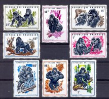 Myn014 FAUNA AAP APEN ZOOGDIEREN GORILLA MONKEYS MAMMALS APES AFFEN SINGES RWANDA 1970 PF/MNH - Gorillas