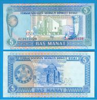 TURKMENISTAN -  5 Manat  1993 SC  P-2 - Turkmenistan