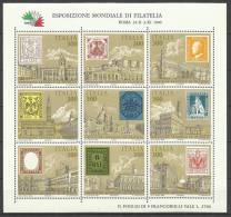 ITALIA  REPUBBLICA ITALY REPUBLIC 1985 ESPOSIZIONE MONDIALE DELLA FILATELIA ANTICHI STATI BLOCCO FOGLIETTO SHEET MNH - Blocchi & Foglietti