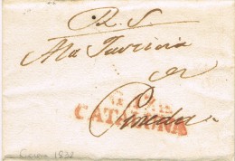 5033. Carta Completa Pre Filatelica GERONA  1832 A Pineda (Barcelona). Circular Sobre Arbitrios - ...-1850 Préphilatélie